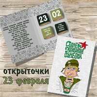 Открытка 23 февраля ромашки